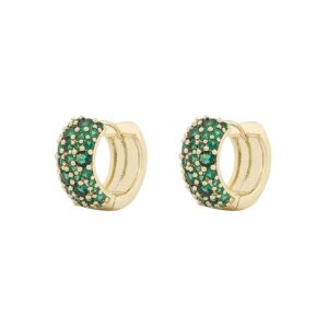 Snö Of Sweden Copenhagen Wide Ring Earrings Gold/Green 18