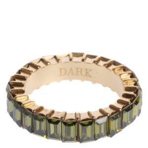 DARK Baguette Crystal Ring Olive Size 2