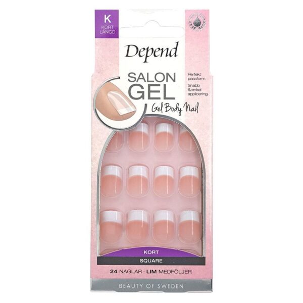 Depend Salon Gel Pink Short Square 24pcs