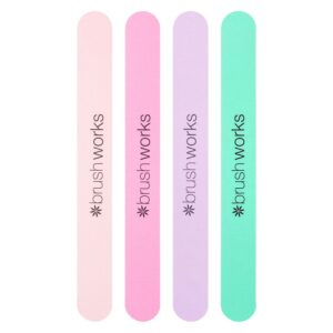 Brushworks Pastel Coloured Nail Files 4pcs