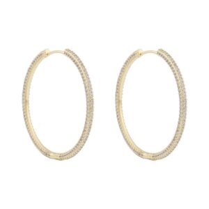 Snö Of Sweden North Ring Earrings Gold/Clear 40mm