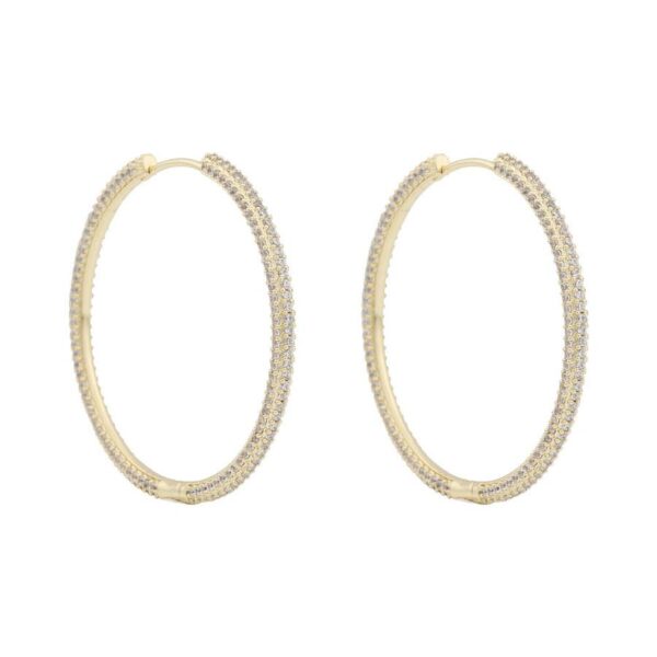 Snö Of Sweden North Ring Earrings Gold/Clear 40mm