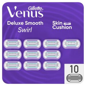 Gillette Venus Deluxe Smooth Swirl Skin Cushion Razor Blades 10pc