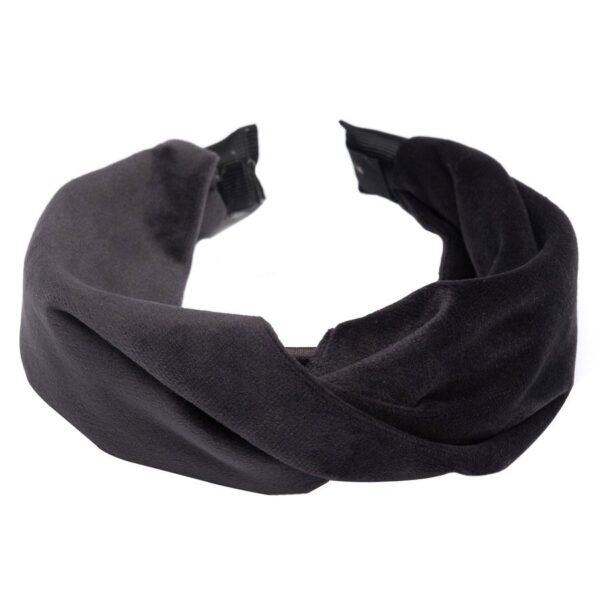 DARK Velvet Folded Hairband Charcoal