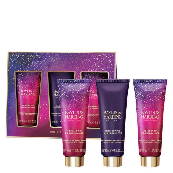 Baylis & Harding Midnight Fig & Pomegranate Hand Cream Trio Set