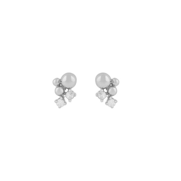 Snö Of Sweden Lise Irregular Earring Silver/Clear Onesize