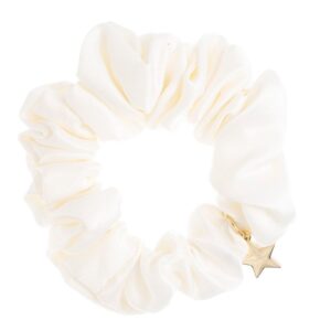 DARK Satin Scrunchie Off White