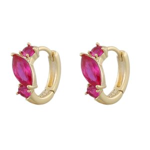 SNÖ Of Sweden Meadow Small Ring Ear Gold/Fuchsia Mix Onesize