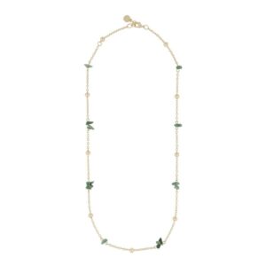 Snö Of Sweden Capri Chain Necklace Gold/Green 45cm