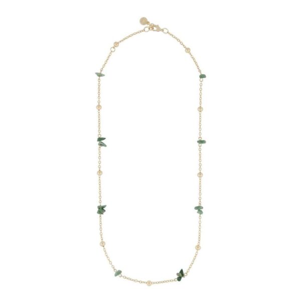 Snö Of Sweden Capri Chain Necklace Gold/Green 45cm