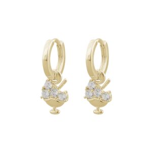 Snö Of Sweden Milano Ice Cream Ring Earring Gold/Clear 14mm