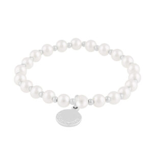 Snö Of Sweden Lydia Small Pearl Elastic Bracelet Silver/White S/M