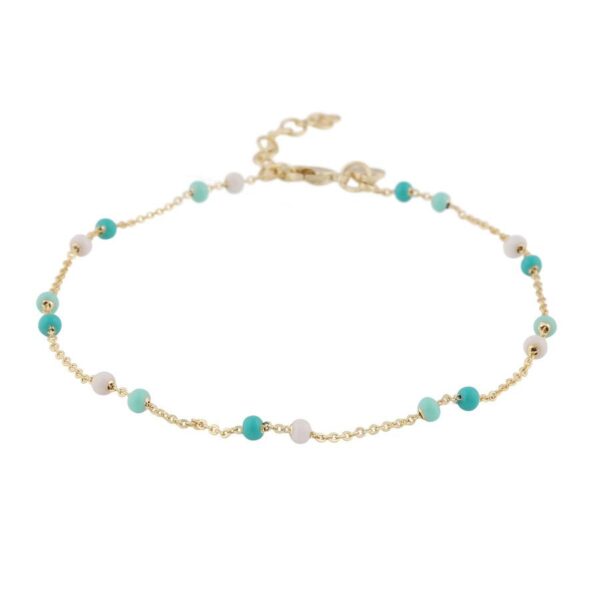 Snö Of Sweden Twiggy Anklet Gold/Mix Aqua