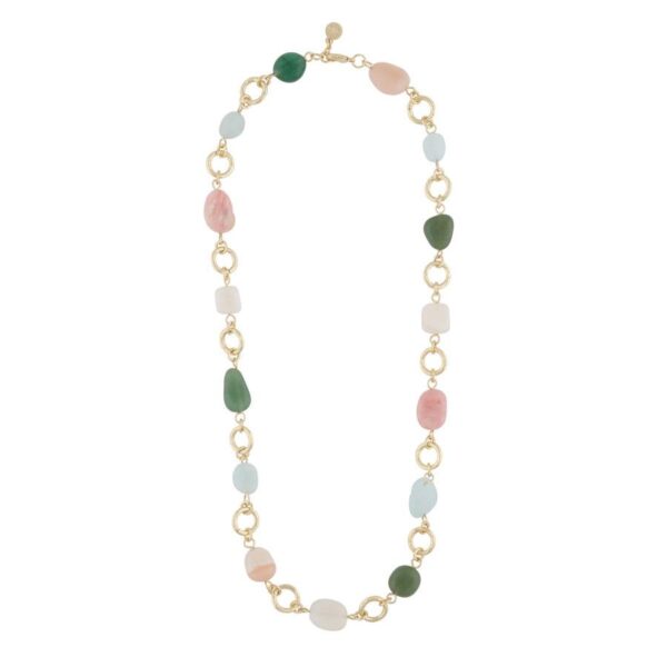 Snö Of Sweden Sanna Stone Necklace Gold/Mix Green