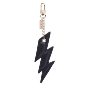 DARK Leather Lightning Charm Nappa Black With Gold