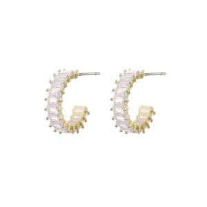 Snö Of Sweden Rola Oval Earring Gold/Clear 20mm