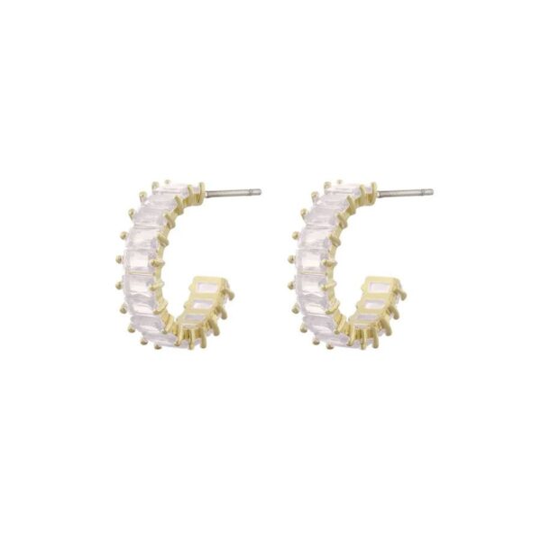 Snö Of Sweden Rola Oval Earring Gold/Clear 20mm