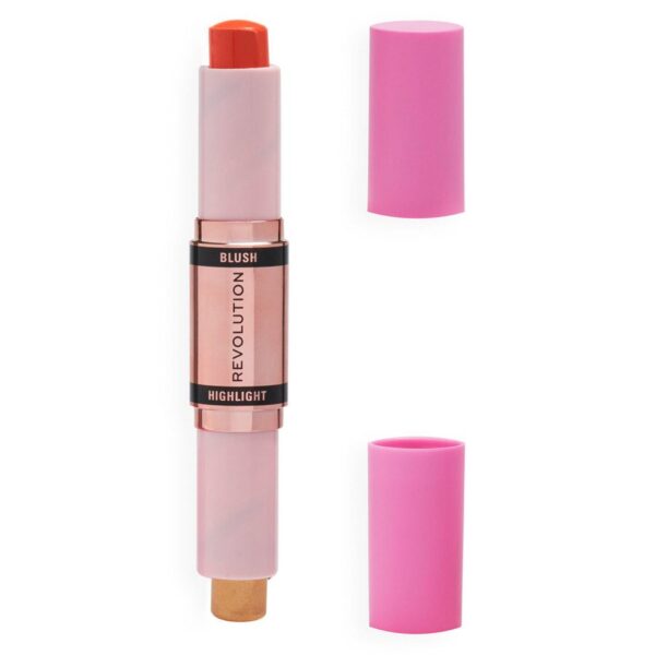 Makeup Revolution Blush & Highlight Stick Coral Dew 4