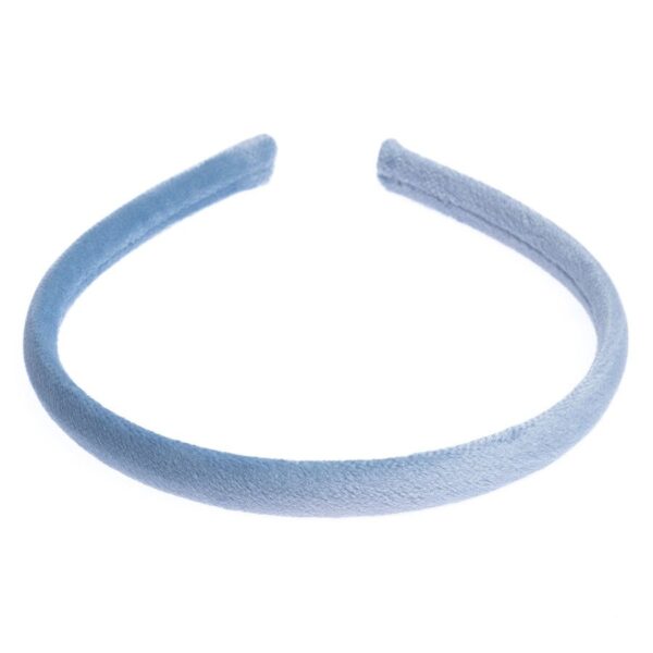 DARK Velvet Hair Band Thin Light Blue