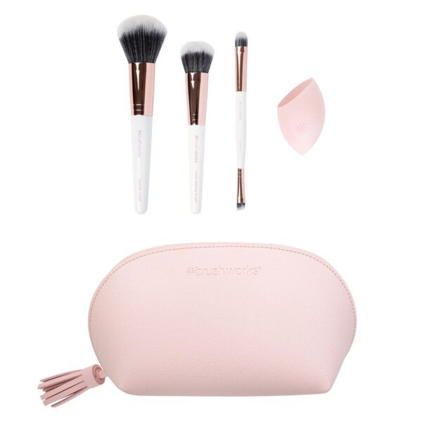 Brushworks Travel Makeup Brush & Sponge Set 5pcs