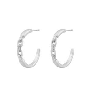 Snö Of Sweden Dublin Chain Ring Earring Plain Silver 24mm