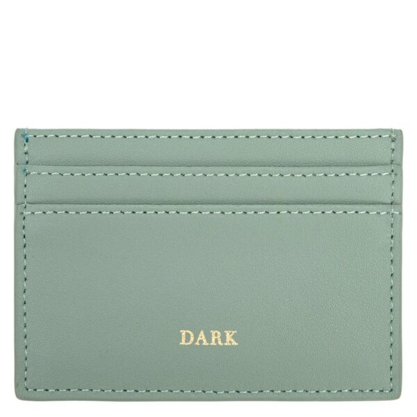 DARK Leather Card Holder Nappa Ocean Green