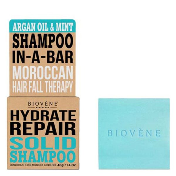 Biovène Hair Care Shampoo Bar Hydrate Repair Argan Oil & Mint 40g