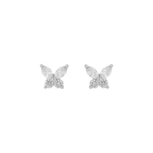 Snö Of Sweden Meya Butterfly Small Earring Silver/Clear Onesize