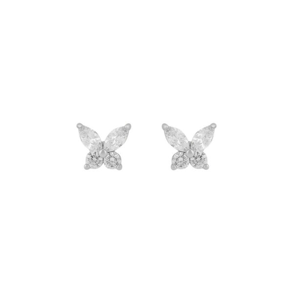 Snö Of Sweden Meya Butterfly Small Earring Silver/Clear Onesize