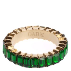 DARK Baguette Crystal Ring Green Size 2