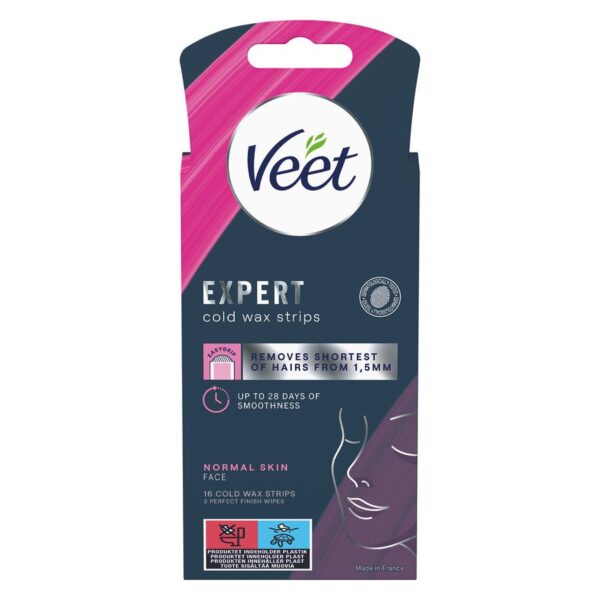 Veet Expert Cold Wax Strips Face Normal Skin 16pcs