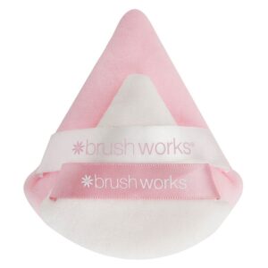 Brushworks Triangular Powder Puff Duo 2pcs