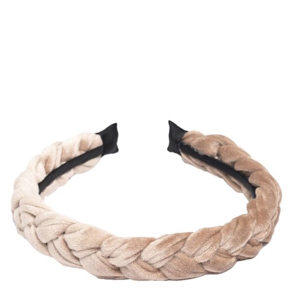 DARK Velvet Hair Band Braided Sparkled Sand