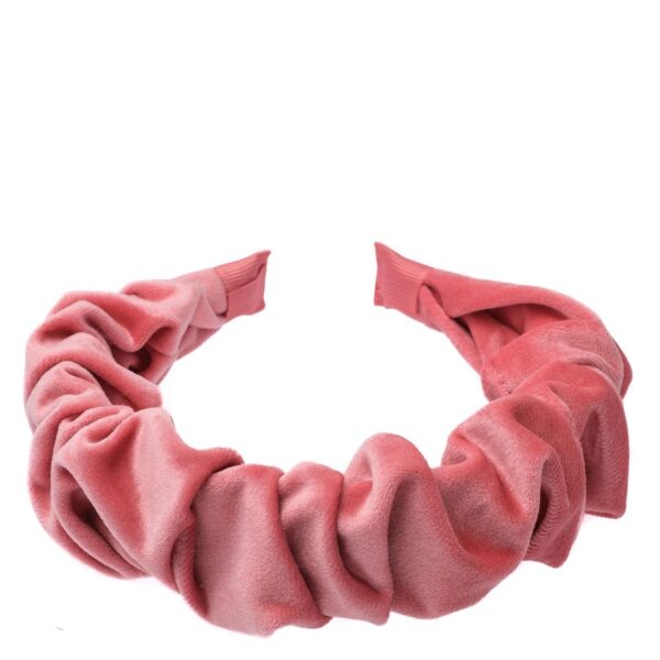 DARK Velvet Hair Band Wave Geranium Pink