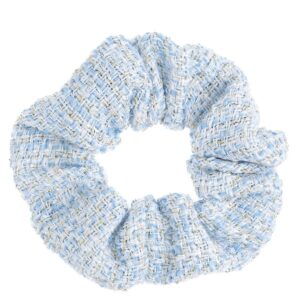 DARK Tweed Scrunchie Light Blue