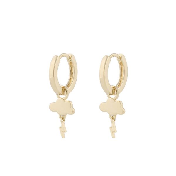 Snö Of Sweden Field Cloud Ring Earring Plain Gold