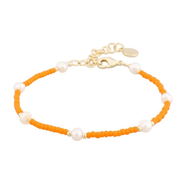 SNÖ of Sweden Porto Pearl Bracelet Gold/Orange 16–18