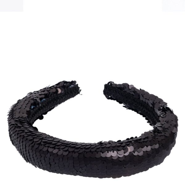 DARK Sequin Hair Band Broad Black