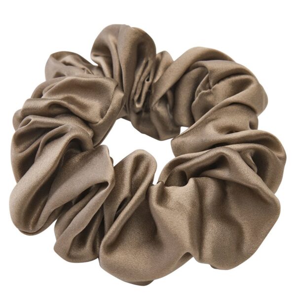 Lenoites Mulberry Silk Scrunchie Brown