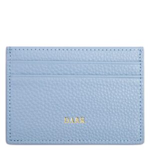 DARK Leather Card Holder Light Blue