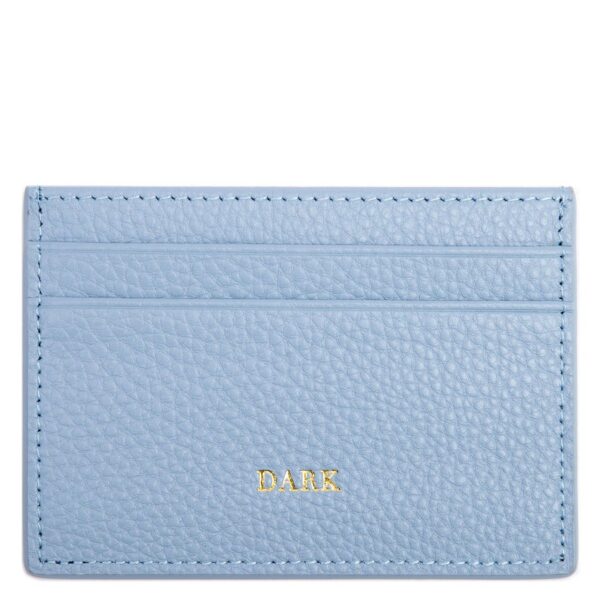 DARK Leather Card Holder Light Blue