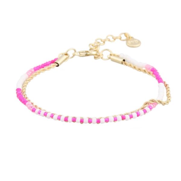 SNÖ of Sweden Porto Mix Bracelet Gold/Mix Pink 16–18