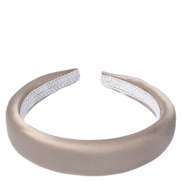 DARK Satin Hair Band Broad Taupe