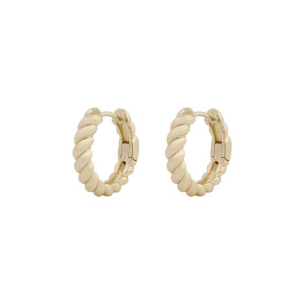 Snö Of Sweden Kansas Twist Ring Earrings Plain Gold