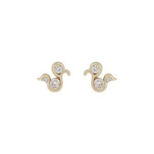 Snö Of Sweden Malibu Big Stone Earring Gold/Clear