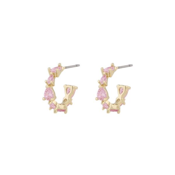 Snö Of Sweden Ashley Small Oval Earring Gold/Pink Onesize