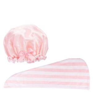 Brushworks Luxury Hair Towel & Shower Cap 2pcs