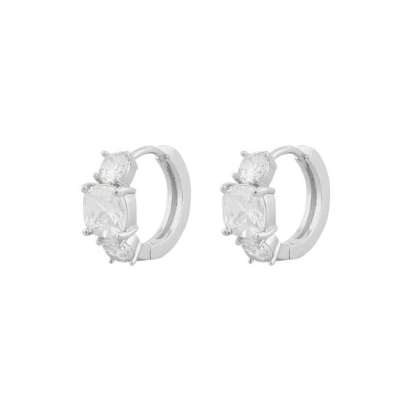 Snö Of Sweden Rome Stone Ring Earring Silver/Clear 13mm