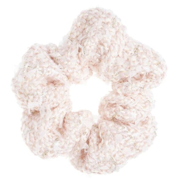 DARK Tweed Scrunchie Pale Rose