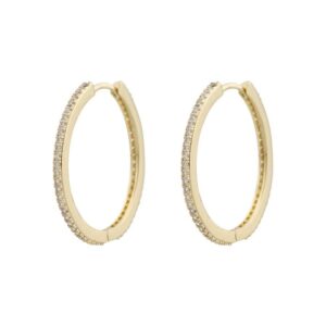 Snö Of Sweden Essence Ring Earring Gold/Clear 30mm